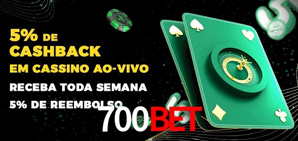 Promoções do cassino ao Vivo 700BET